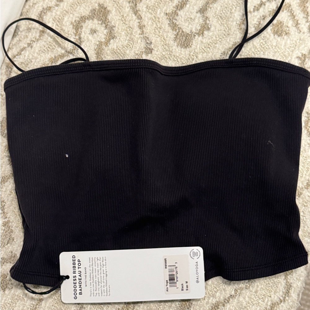 ALO Yoga Black Ribbed Crop Top
